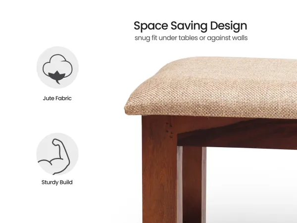 Alexa Solid Wood Bench with Cushioned Top